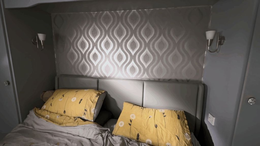 moonlit bedroom example using godox 60w effect on backwall